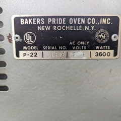 業務用　単相２００v BAKERS PRIDE ピザオーブン