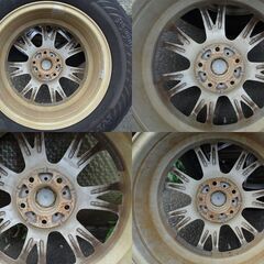 ◆タイヤアルミホイールセット◆2019年製 215/60R16 16×6.5J 5×114.3 残り溝約5.7mm 傷多め 夏タイヤ 中古