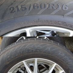 ◆タイヤアルミホイールセット◆2019年製 215/60R16 16×6.5J 5×114.3 残り溝約5.7mm 傷多め 夏タイヤ 中古
