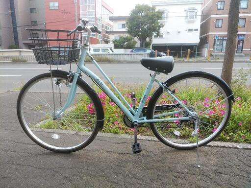 取引決定しました！札幌市内配達無料！防犯登録料込み。中古丸石自転車27インチ水色！