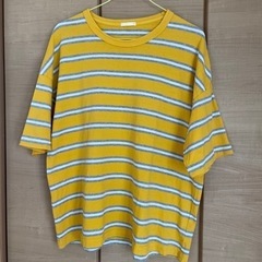 メンズS  黄色　Tシャツ　GU  カジュアル　メンズライク　ス...