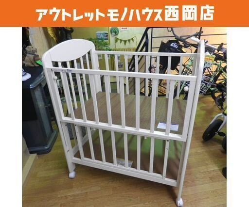 カトージ ベビーベッド ミニ立ちベッド プチバニラ 60×90サイズ 3段階高さ調節 下段収納棚付き KATOJI　西岡店