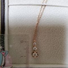 K18PGとダイヤモンド ネックレス チェーン全長約44.5cm