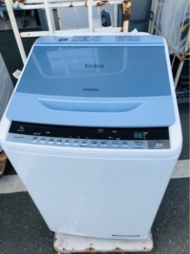 北九州市内配送無料　保証付き　日立 HITACHI BW-8WV A ビートウォッシュ 全自動洗濯機 （8kg） ブルー]