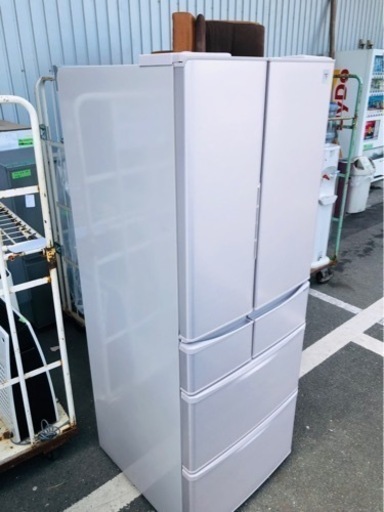 北九州市内配送無料　保証付き　SHARP SJ-XF44Y-C [プラズマクラスター搭載冷蔵庫 (440L・フレンチドア） 6ドア ピンクベージュ]