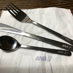 ANAロゴ入りスプーン、フォーク、ナイフ  ジェット機 全日空 ...