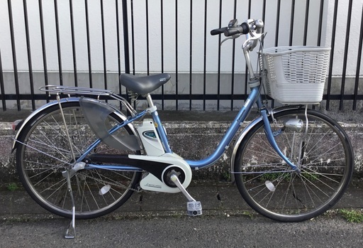 ＜整備済・美品＞パナソニック・26インチ電動アシスト自転車・リチウム・ビビDX・ブルー　お手入れもしてピカピカです♪