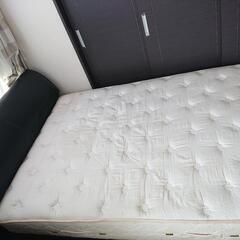 フランスベッド 黒革ベッドフレーム ダブルサイズ