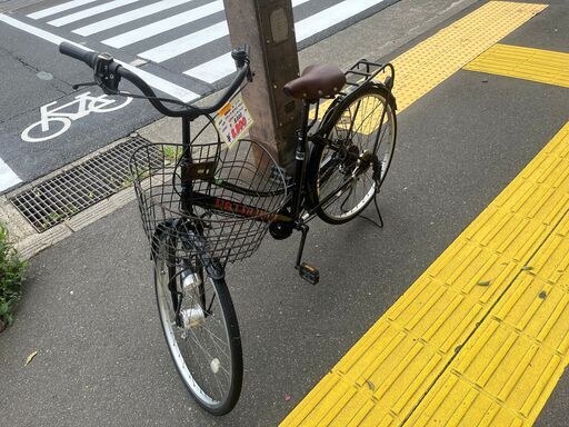 【リサイクルショップどりーむ鹿大前店】No.1020　自転車　26インチ　黒色　6段ギア付き　ベル付き　LEDオートライト付き　鍵付き リサイクルショップどりーむ鹿大前店】No.1020 自転車 26インチ 黒色 6