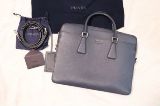 【新品同様】PRADA サフィアーノ レザーブリーフケース/ビジネスバッグ