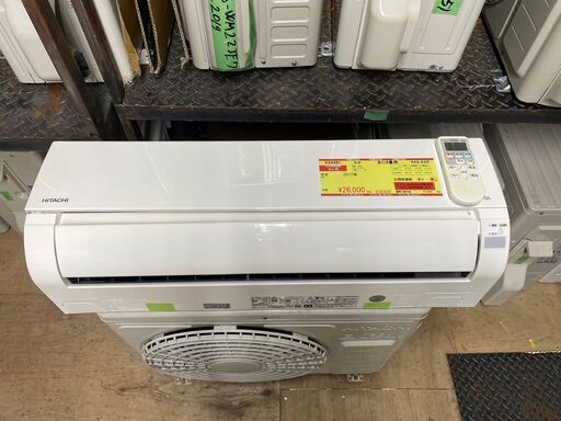 K04481　日立　2017年製　中古エアコン　主に6畳用　冷房能力　2.2KW ／ 暖房能力　2.2KW
