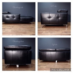 ☑️ヤフ売約済　首都圏送無料〜イタリア一流鞣本革30万総本革張頭部リクライニングコーナーソファー