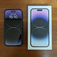 iPhone 14 Pro ディープパープル 256 GB 純正レザーケース付き