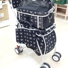 Mother Cart  ペットキャリーカート  上下2段式 スカル柄 ブラック 収納多数 多頭飼い  札幌市清田区