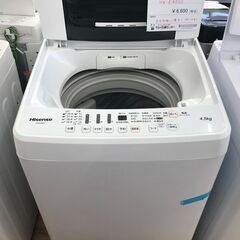 ★ジモティ割あり★ ハイセンス 洗濯機 4.5kg 年式2019...