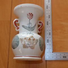 中古 花瓶 陶器製 仏具 仏壇 幅8cm x 奥行き8cm x ...