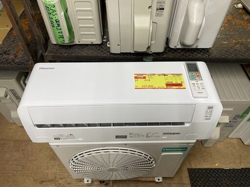 K04487　ハイセンス　2021年製　中古エアコン　主に10畳用　冷房能力　2.8KW ／ 暖房能力　3.6KW