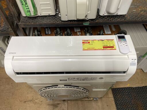 K04487　日立　2021年製　中古エアコン　主に10畳用　冷房能力　2.8KW ／ 暖房能力　3.6KW