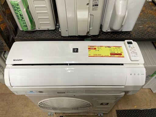 K04491　シャープ　2017年製　中古エアコン　主に6畳用　冷房能力　2.2KW ／ 暖房能力　2.5KW