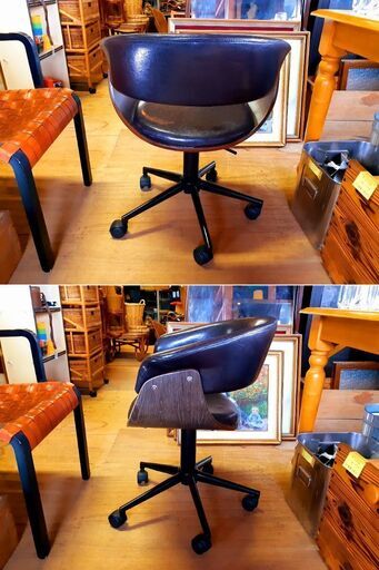 プライウッド クッション キャスターチェア レトロ椅子 レトロ家具　/TJ-1266 2F南