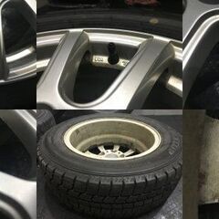 【DUNLOP WM02 195/65R15】スタッドレス【Weds JOKER ウェッズ 15インチ 6J5HPCD114.3+43】19年製 バリ溝 セレナ等　(TA797)