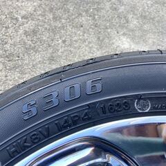 ヨコハマ新品タイヤ 155/65R14付!!メッキホイール◆5J 14in+45 4/100◆ムーヴ タント エブリィ アトレー バモス ワゴンR N-BOX デイズ