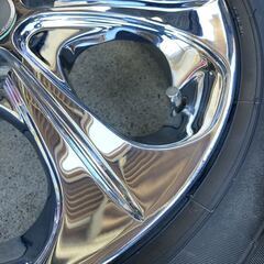 ヨコハマ新品タイヤ 155/65R14付!!メッキホイール◆5J 14in+45 4/100◆ムーヴ タント エブリィ アトレー バモス ワゴンR N-BOX デイズ
