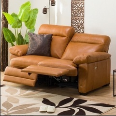 リクライニングソファ 2人用両電動本革リクライニングソファ(Z-637 両 BR)