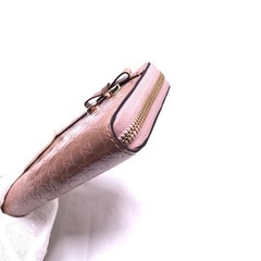 あんしん決済対応可　グッチ　長財布　ラウンドジップ　シャイニーマイクロシマ　マイクログッチシマ