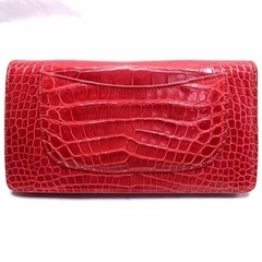 あんしん決済対応可 日本未発売 シャネル クロコ 長財布 2つ折財布