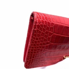 あんしん決済対応可 日本未発売 シャネル クロコ 長財布 2つ折財布