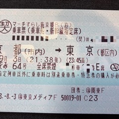 2023/9/3(日) 京都→東京　最終列車　21:38発