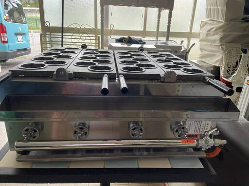 ◆業務用 DAITO LPガス用 4連 ジャンボ 大玉 たこ焼き機 タコヤキ たこやき 高岡銅器 鉄板◆