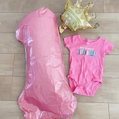 1歳誕生日 ロンパース バルーンセット♡ 女の子 ピンク