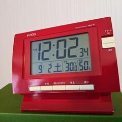 【取引終了】SEIKOクロック　電波目覚まし置時計　温度・湿度・...