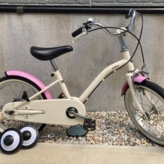 ◯決まりました◯自転車　こども　16インチ　あさひ　白　ピンク