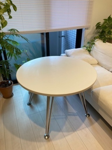 白　丸テーブル　オカムラ