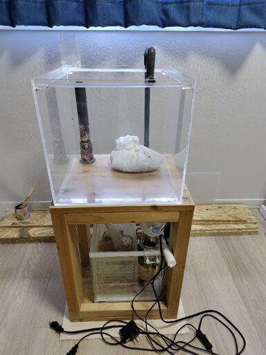 30センチキューブアクリルオーバーフロー水槽セット