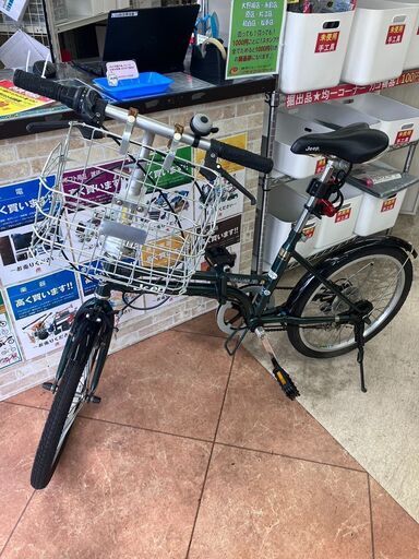 ✨20インチ 折りたたみ自転車 Jeep✨ シマノ6段ギア セフティライト 鍵・カゴ付き 698