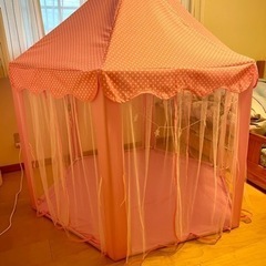 ピンクレース　子供室内テント キッズテント テントハウス