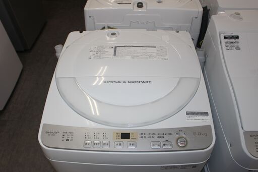 ★特別価格 人気の6㎏ 大幅値下げ！★SHARP シャープ 全自動洗濯機 (ES-GE6C-W) 6㎏ 19年製 販売★大田区・品川区配送・設置無料★店頭取引歓迎！