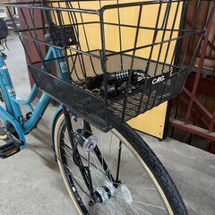 値下げ【美品】CARG 6段変速自転車 ターコイズ LEDオートライト