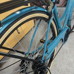 値下げ【美品】CARG 6段変速自転車 ターコイズ LEDオートライト