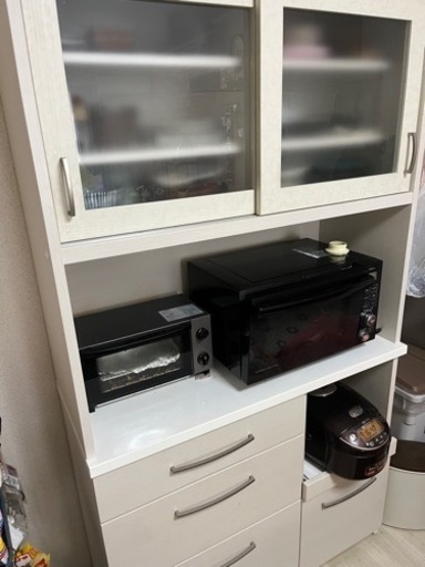 ニトリ　食器棚　アイボリー