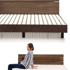 ワイドダブルベッド マットレス付き すのこベッド マットレスセット 棚付き 