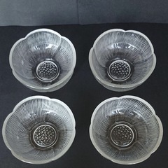 【昭和レトロ】 ガラス小皿4個セット