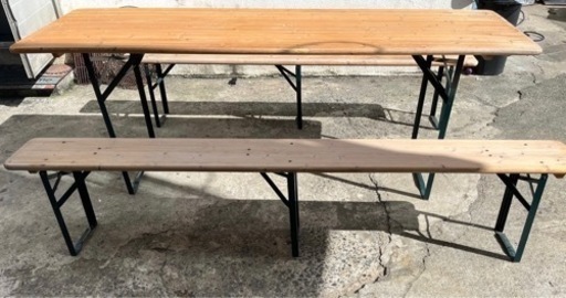 アイアンウッドテーブルチェア3点セット北米スタイル折畳テーブル折り畳みイス8人〜10人掛け大容量プロフ必読