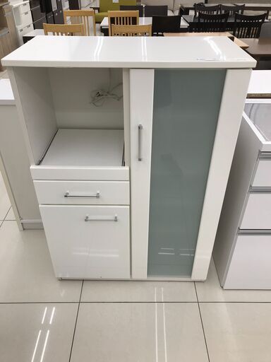 ☆ジモティ割あり☆ レンジ台 ホワイト H116×D40×W80 クリーニング済み