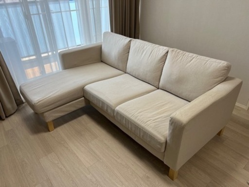 【お引き渡し先決定】2人掛けコンパクトソファ\u0026寝椅子 カルルスタード ベージュ  IKEA