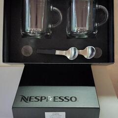 ネスプレッソ　強化グラス２個＋金属製スプーン２本